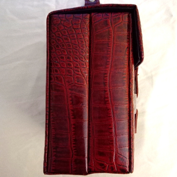 SURO CLASSICS - Vintage Real Genuine Deep Red Eurobond Leather Mini Jewelry Box - Picture 3 of 10